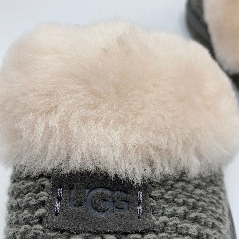 UGG W's Cozy Knit Grey Wool House Slippers - Picture 5 of 6